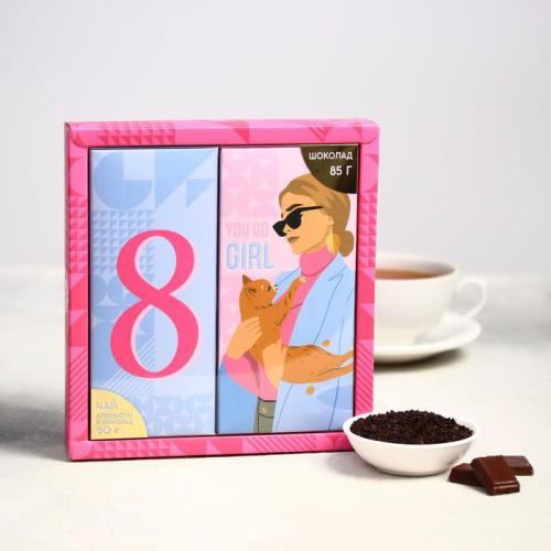Изображение Подарочный набор 8 марта You go girl: чай и шоколад