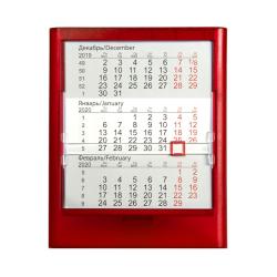 Календарь настольный на 2 года ; прозрачно-красный; 12,5х16 см; пластик