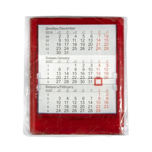 Изображение Календарь настольный на 2 года ; прозрачно-красный; 12,5х16 см; пластик