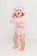 Изображение Шапочка детская Baby Prime, розовая с молочно-белым