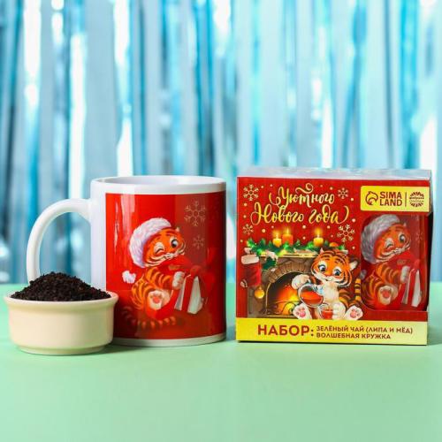 Изображение Подарочный набор Уютного Нового года: чай Липа и мёд 50 г., кружка 300 мл.