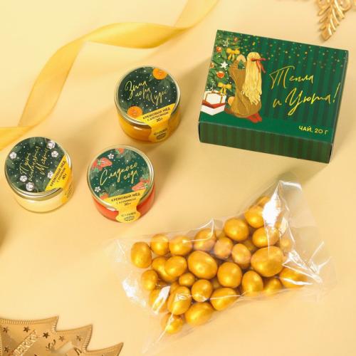 Изображение Подарочный набор Новогоднего настроения: чай, арахис, крем-мед