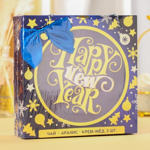 Изображение Подарочный набор Happy New Year: чай, арахис, крем-мед