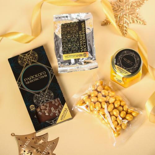 Изображение Набор С новым годом: чай, шоколад, крем-мёд, орехи в глазури