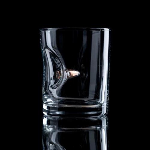 Изображение Набор стакан и камни для виски "Военный", с пулей, 3 камня в мешочке, 250 мл