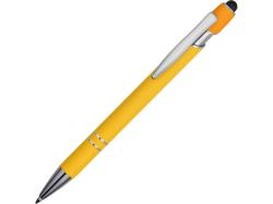 Ручка-стилус металлическая шариковая Sway soft-touch, желтая